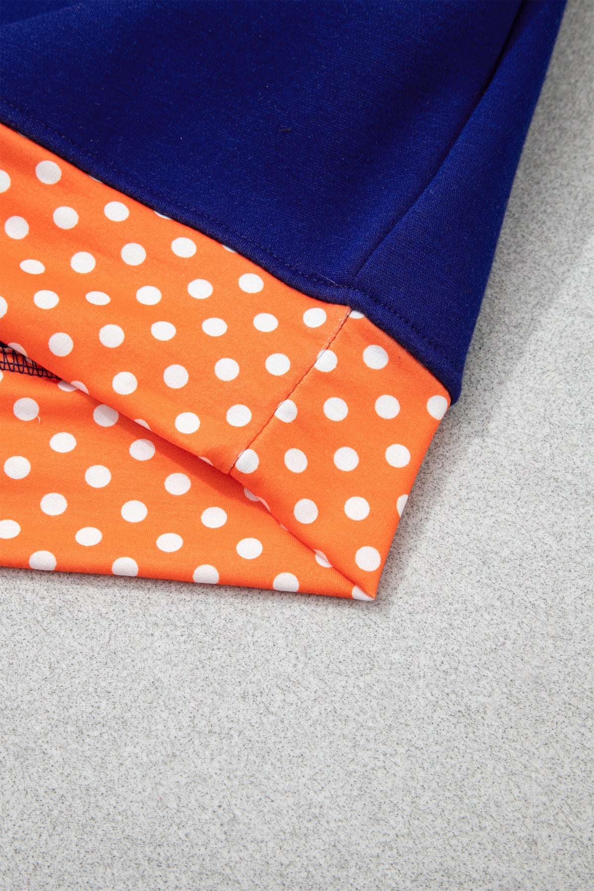Polka Dot Letter Print Contrast Trim Mock Neck Sweatshirt