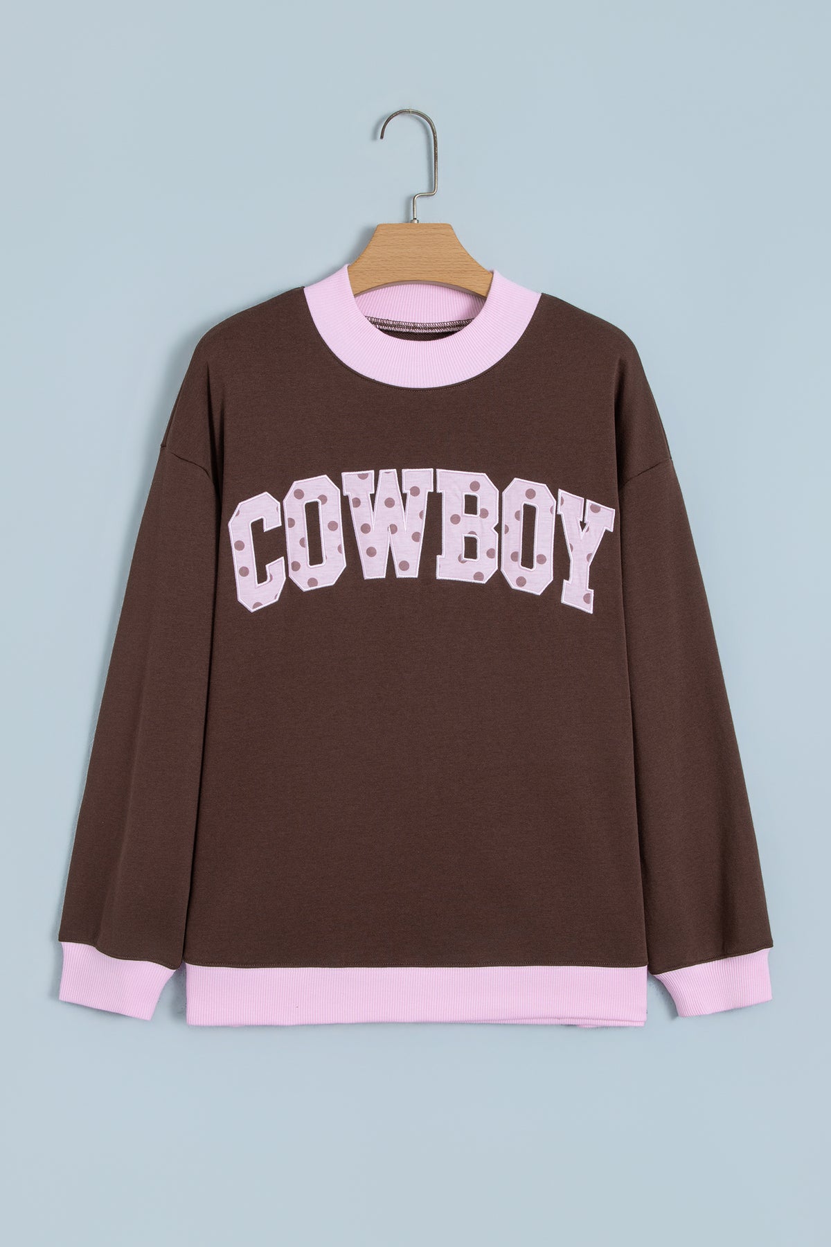 Polka Dot Letter Graphic Colorblock Sweatshirt