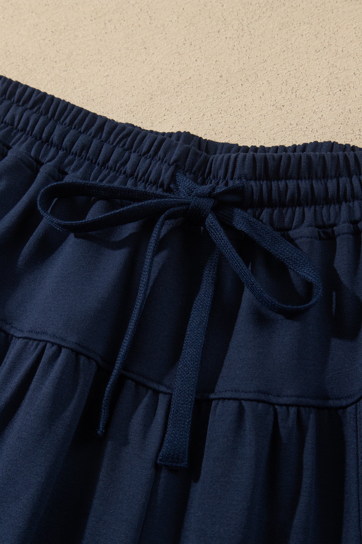Elastic Waist Drawstring Wide Leg Full Length Pants