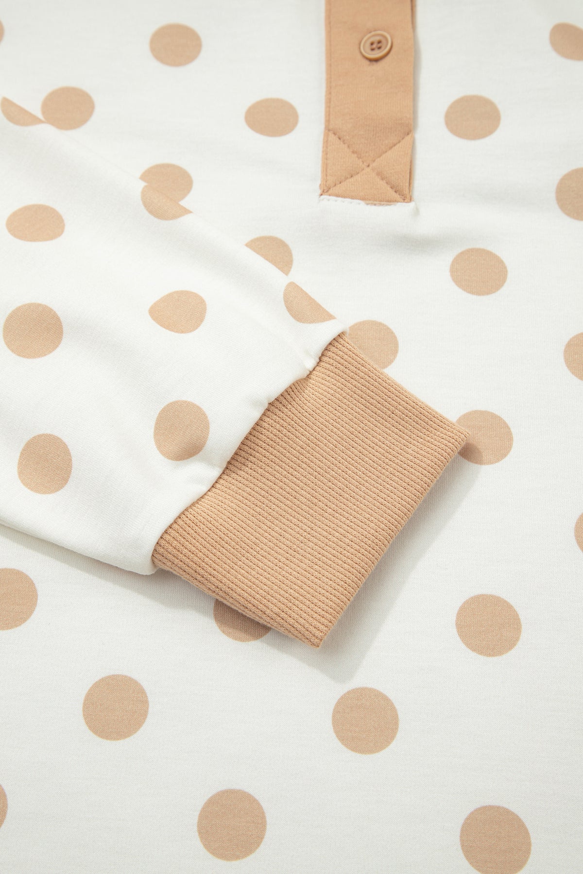 Polka Dot Drop Shoulder Polo Loose Pullover Patch Pocket Casual Shorts Set