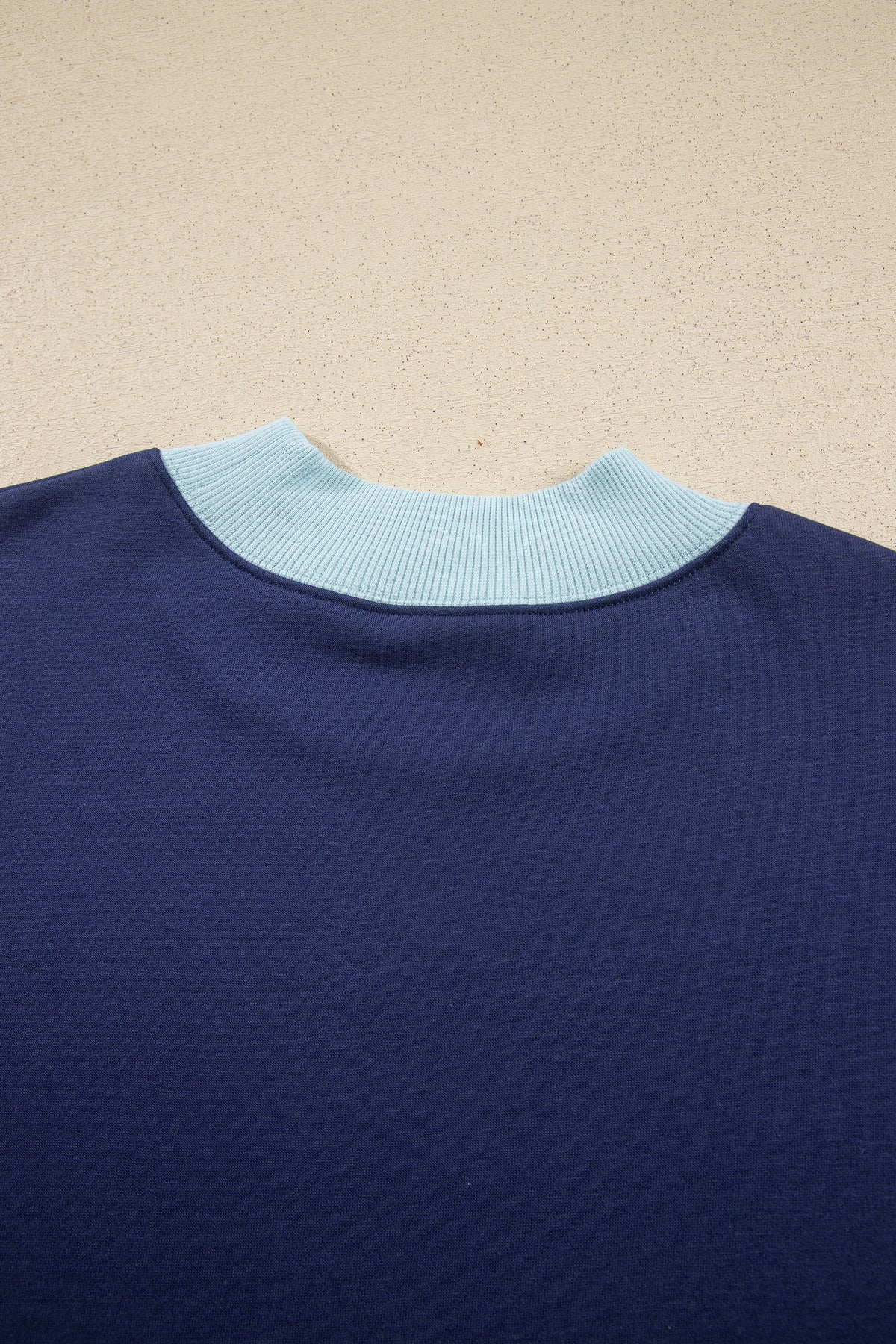 Colorblock Trim Crewneck Long Sleeve Pullover Sweatshirt