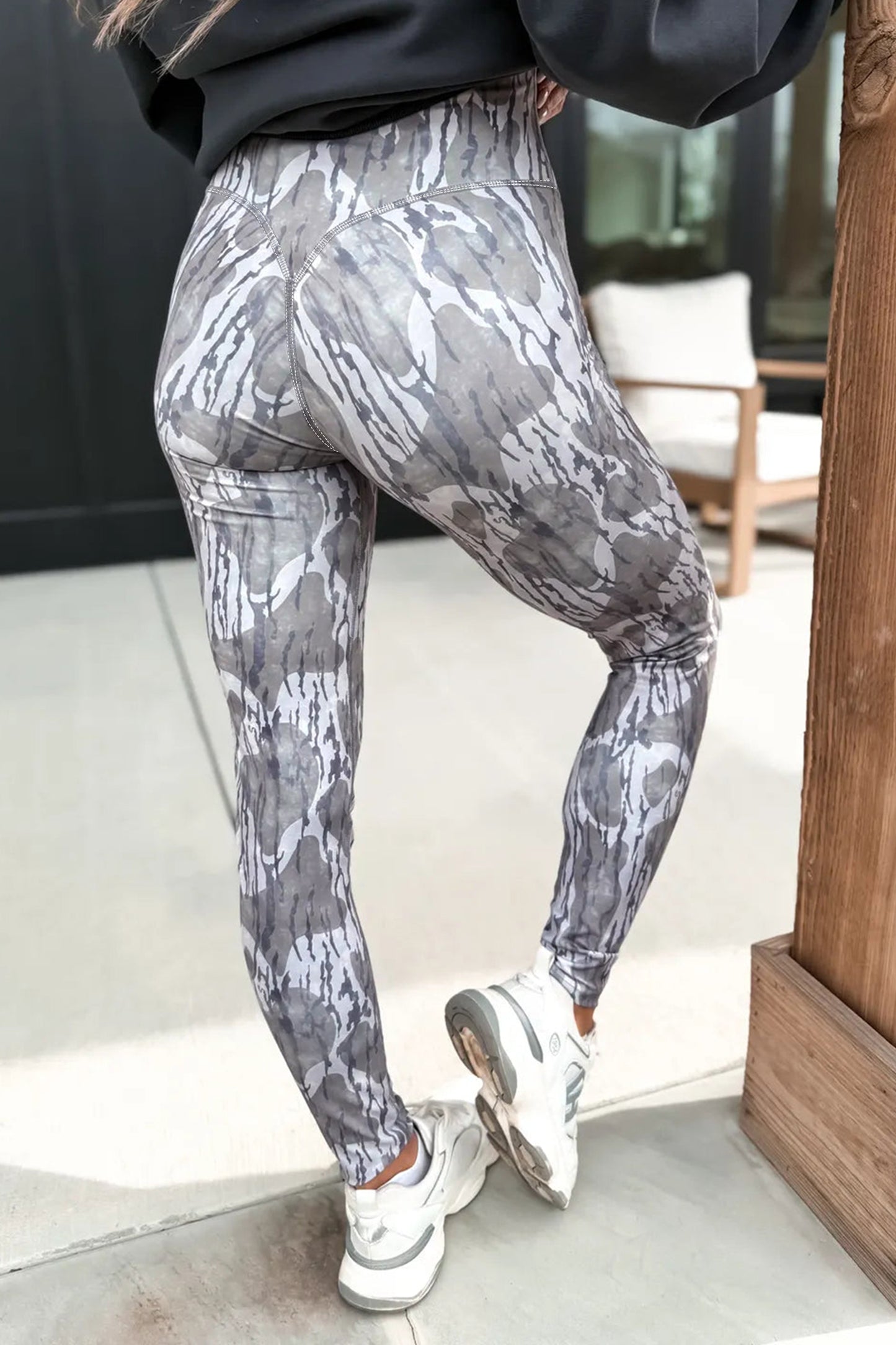 Multicolor Camouflage Pattern High Waist Leggings