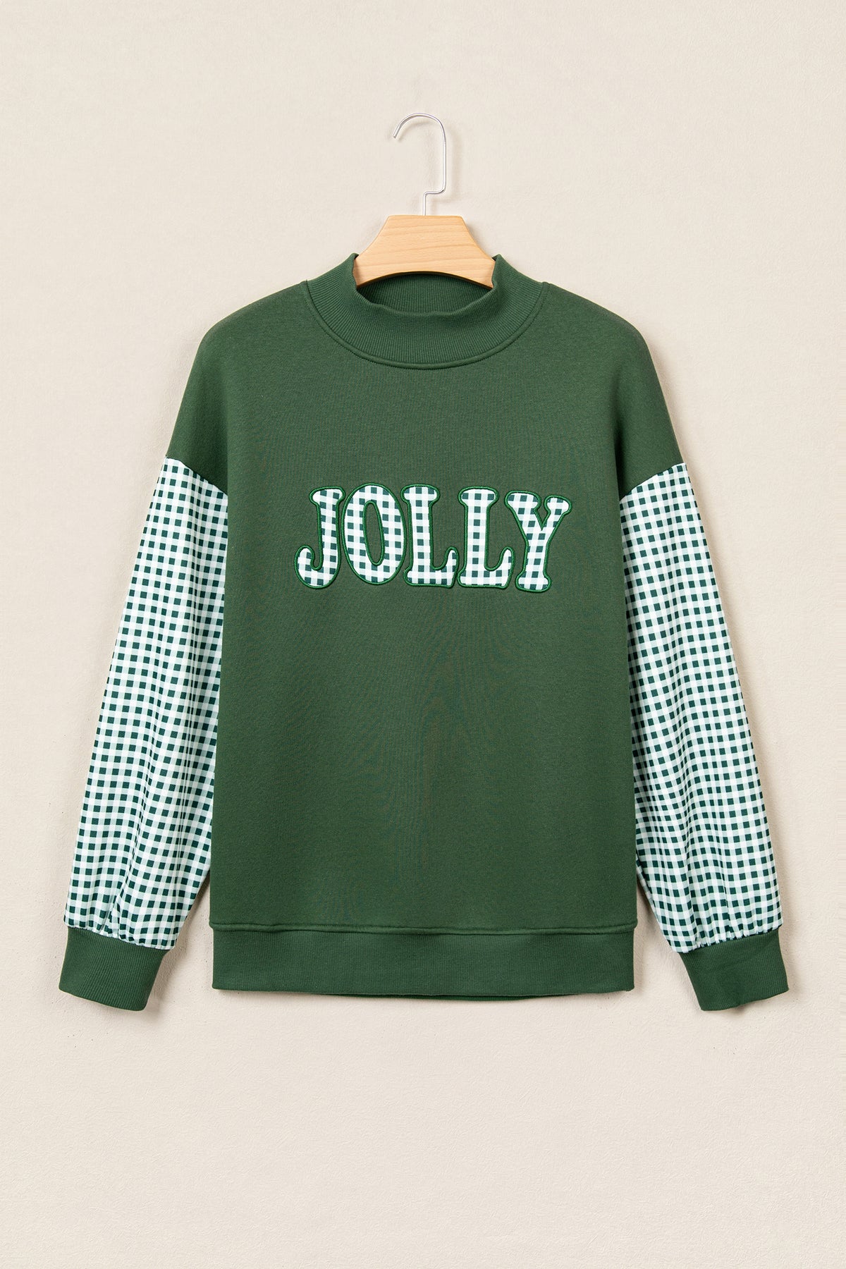 Gingham Plaid Oversized Pullover Sweatshirt