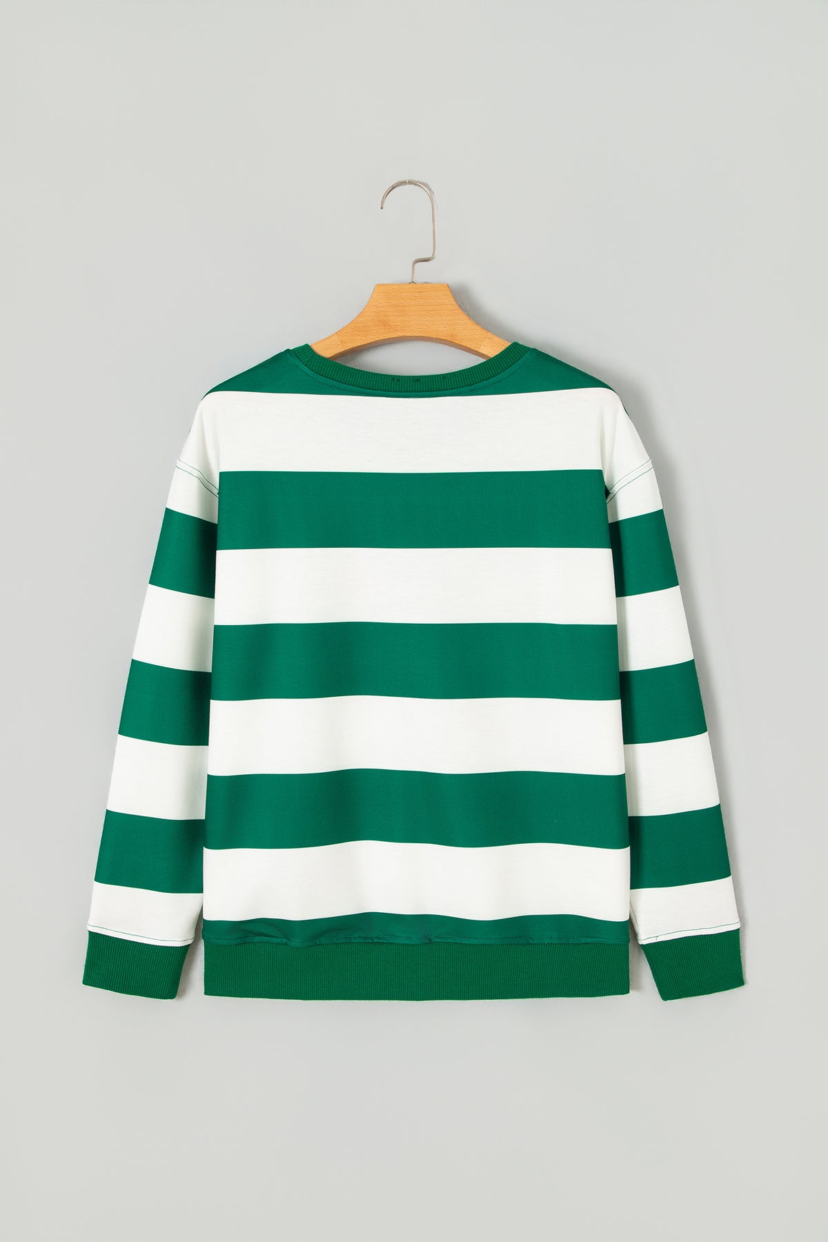Striped Holly Jolly Embroidered Pullover Sweatshirt