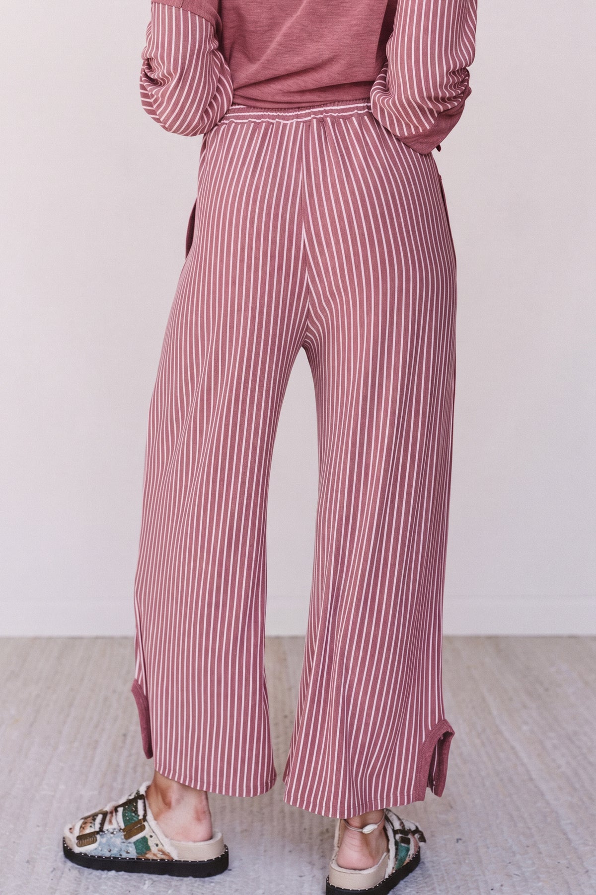 Raw Seam Patchwork Long Sleeve Top Pocket Casual Pants Set