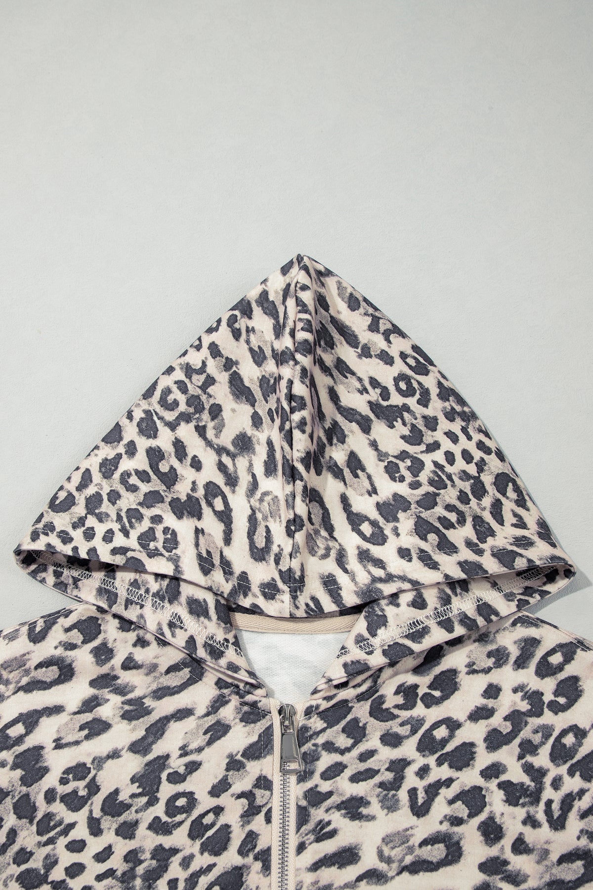 Leopard Zip-Up + Shorts Set