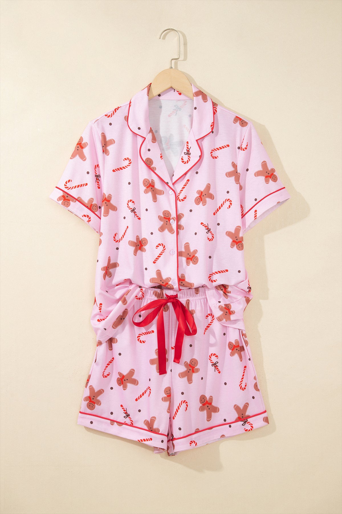 Pink Short Sleeve Lounge Set
