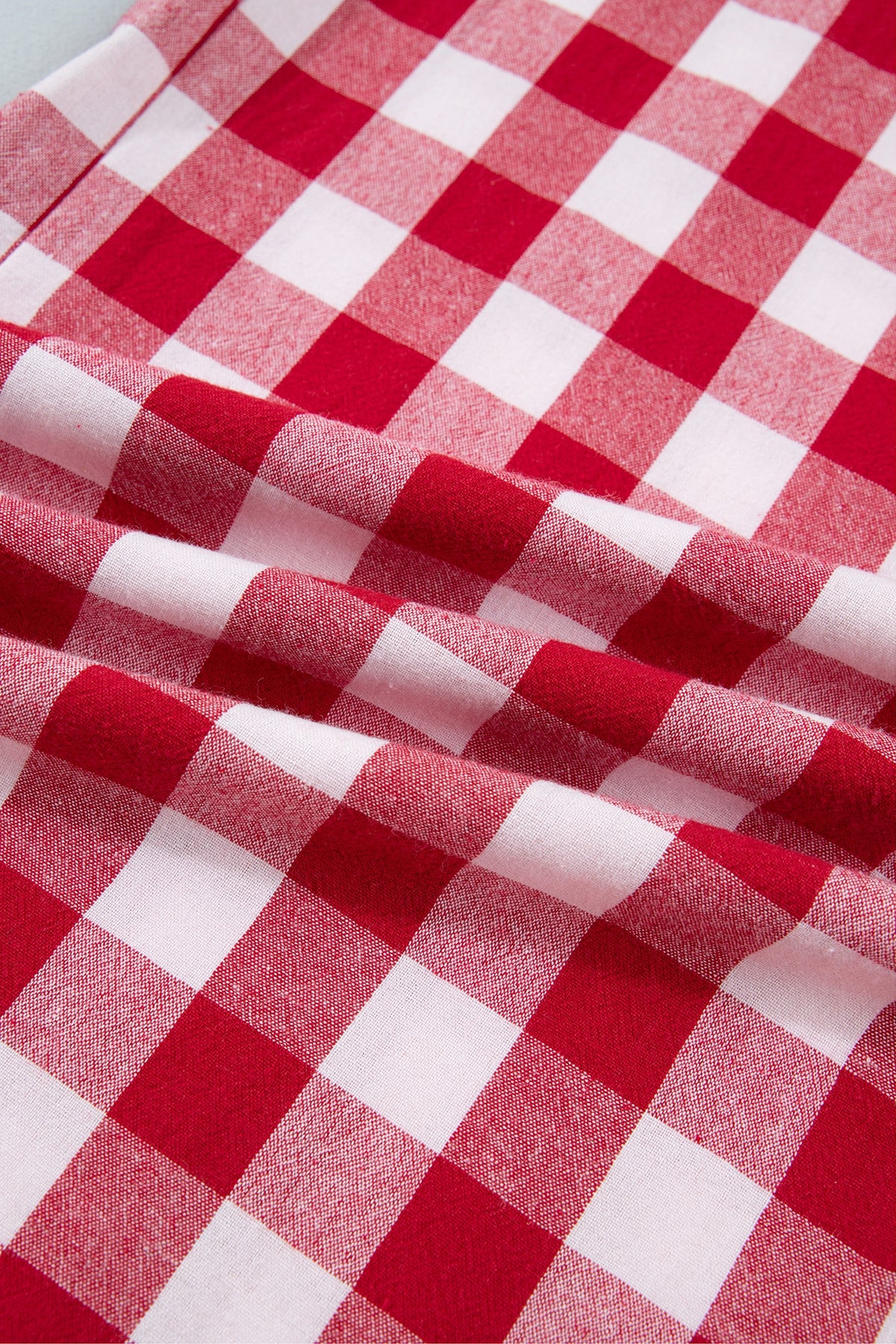 Gingham Plaid Tie Elastic Waist Shift Pants