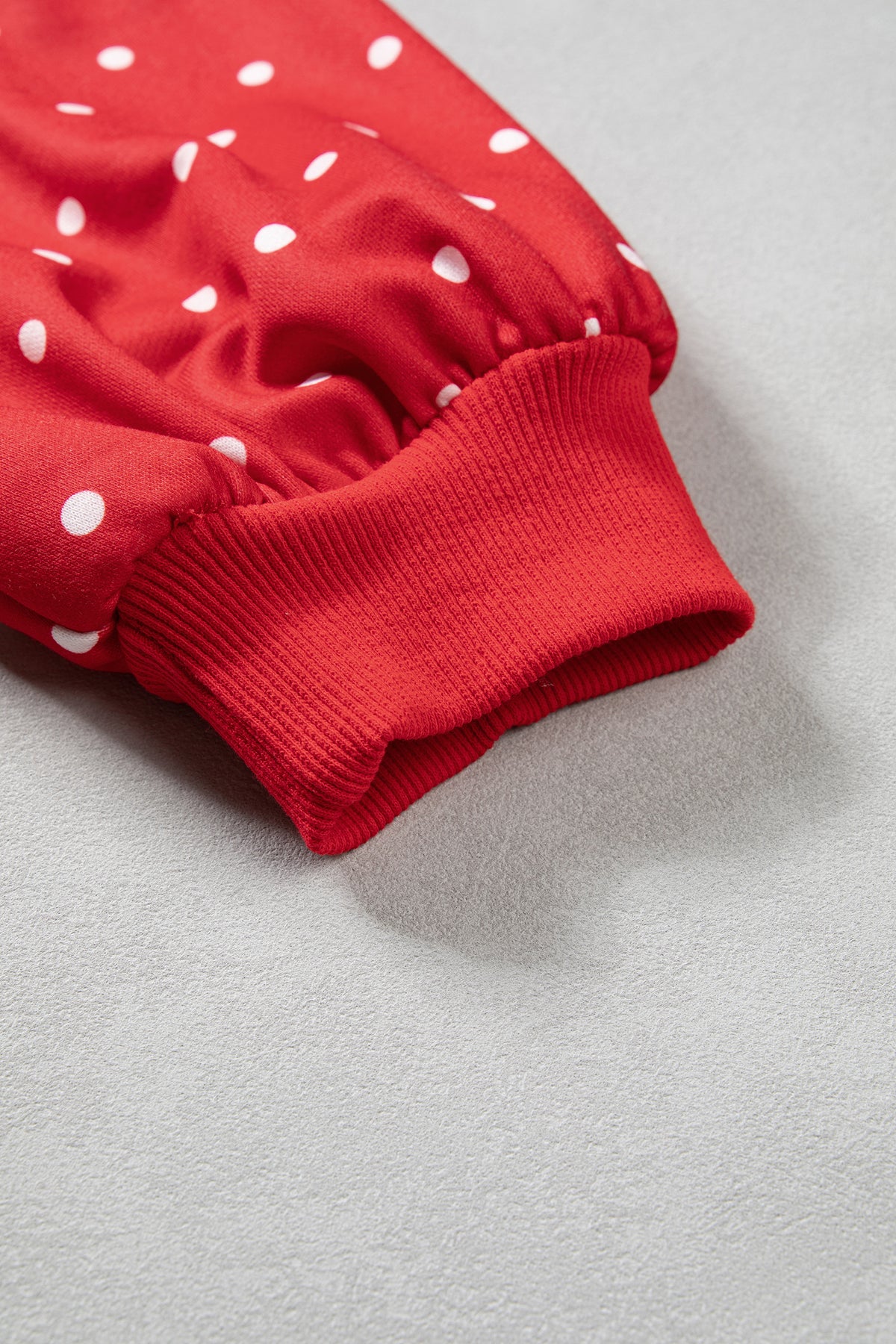 Polka Dot Print Metal Button Collar Casual Pullover