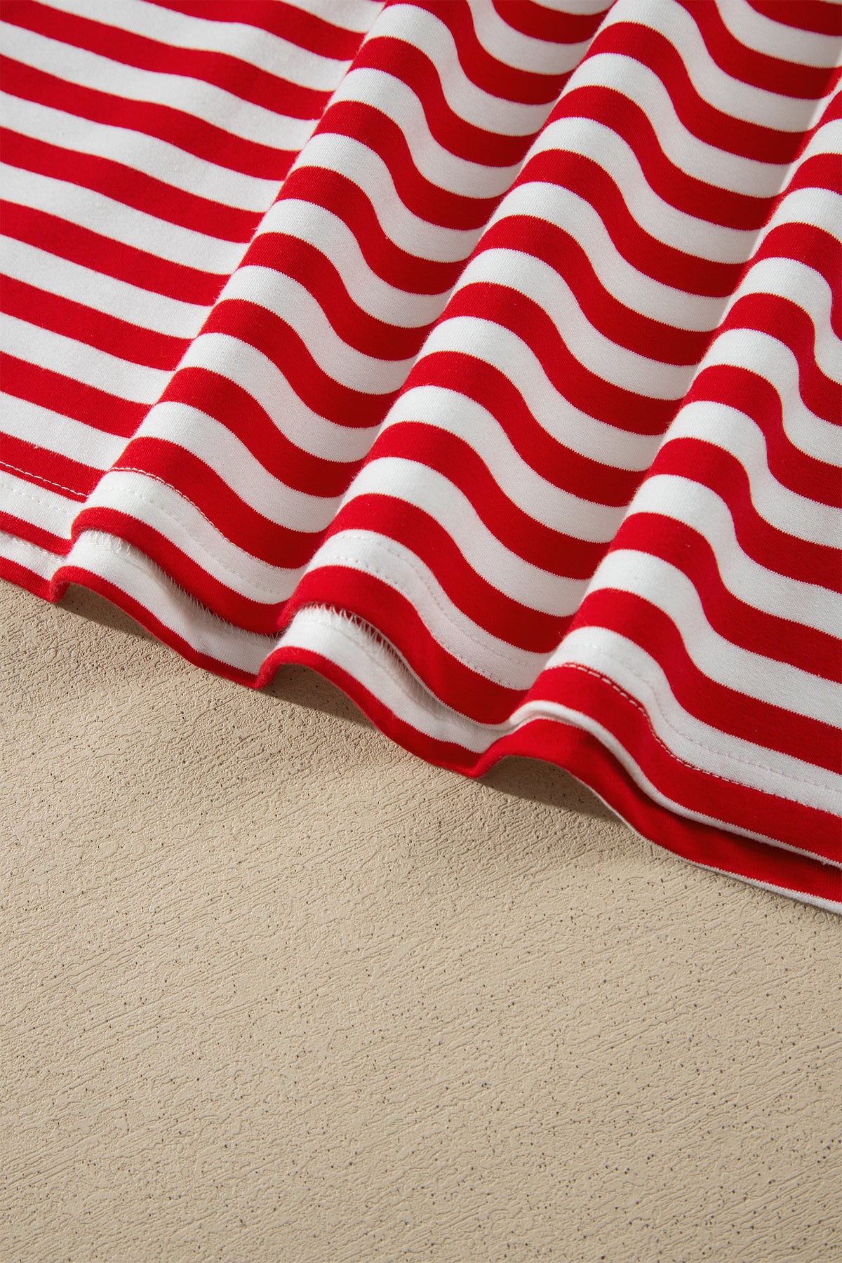 Red Stripe Colorblock Trim Polo Collar Drawstring Elastic Waist Band Set