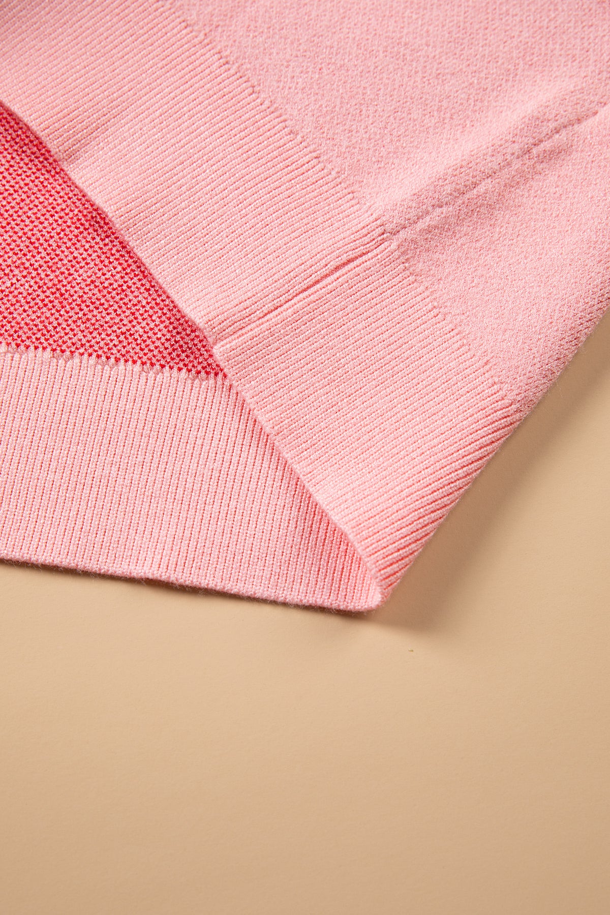 Pink Drop Shoulder Embroidery Sweater