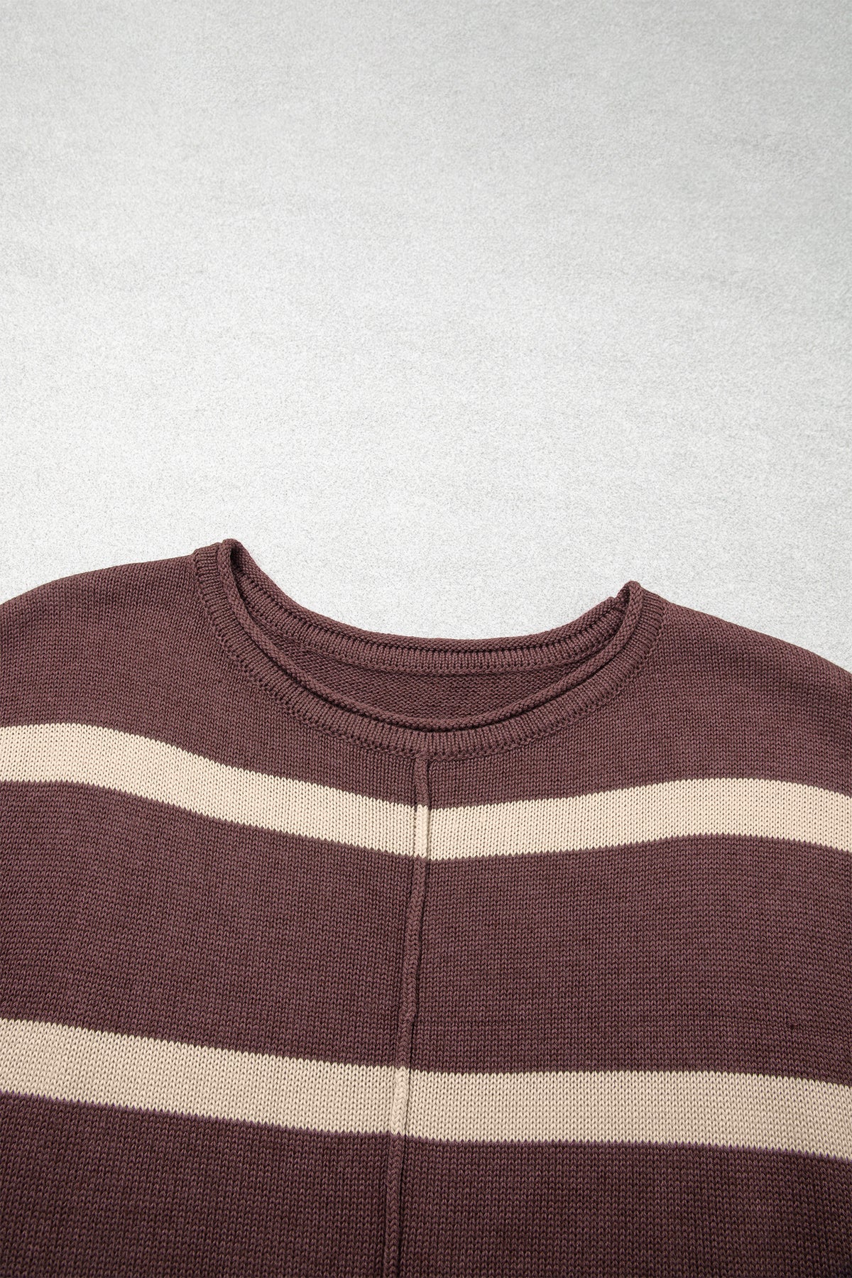 Striped Knit Short Sleeve Sweater