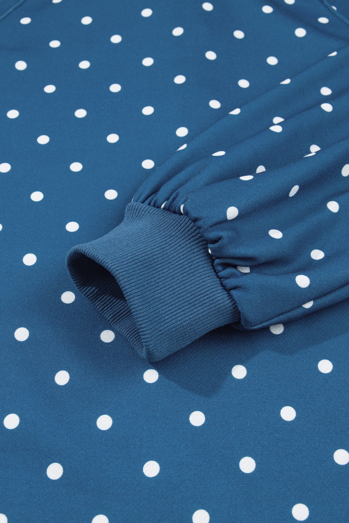 Polka Dot Print Metal Button Collar Casual Pullover