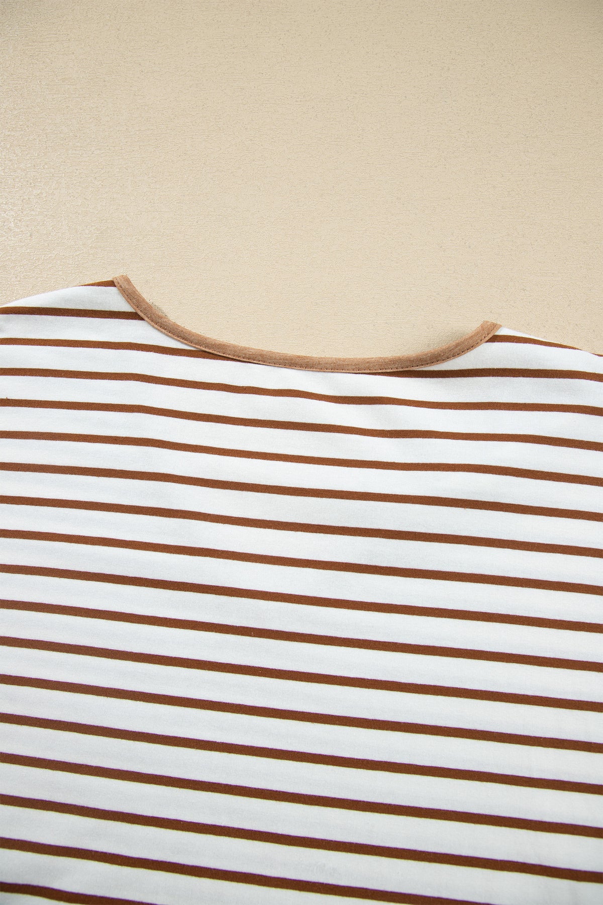 Striped V Neck Ruffle Contrast Sleeve Top Drawstring Pants Set