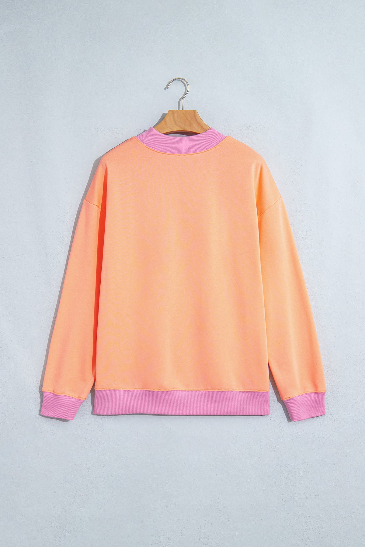 Colorblock Trim Crewneck Long Sleeve Pullover Sweatshirt