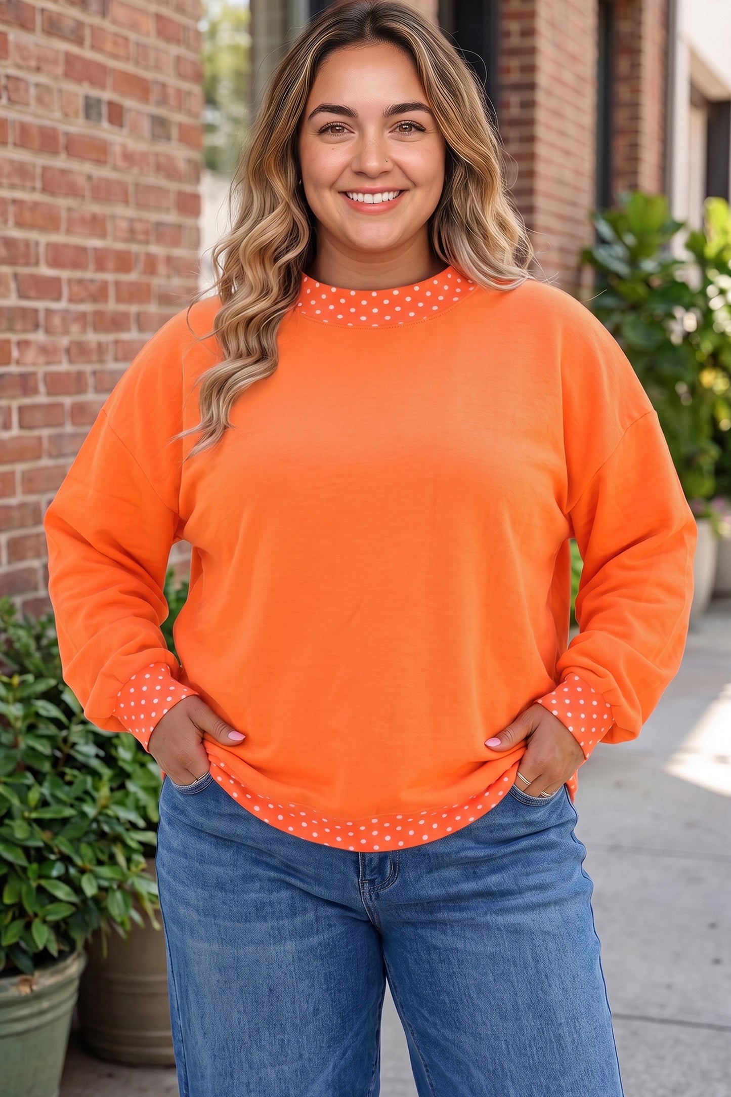 Polka Dot Accents Sweatshirt