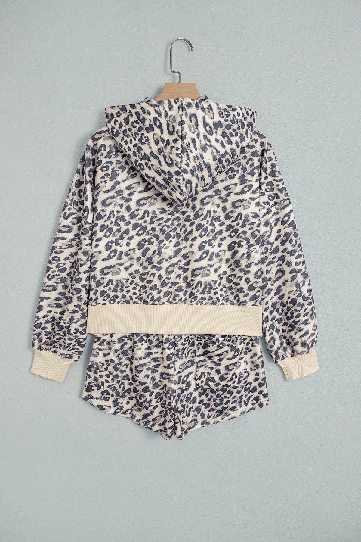 Leopard Zip-Up + Shorts Set