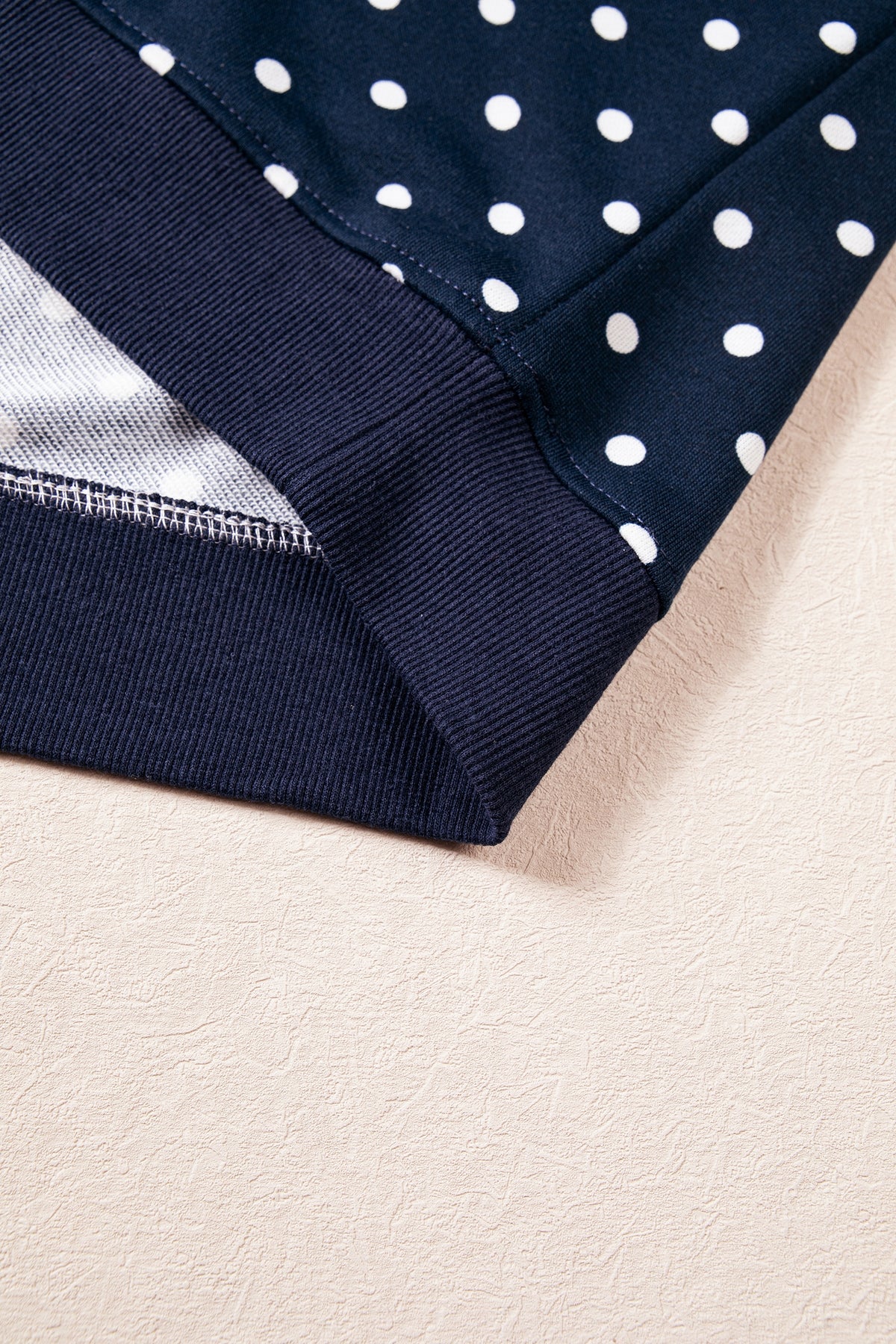 Polka Dot Drawstring Wide Leg Long Sleeve Top Pant Set