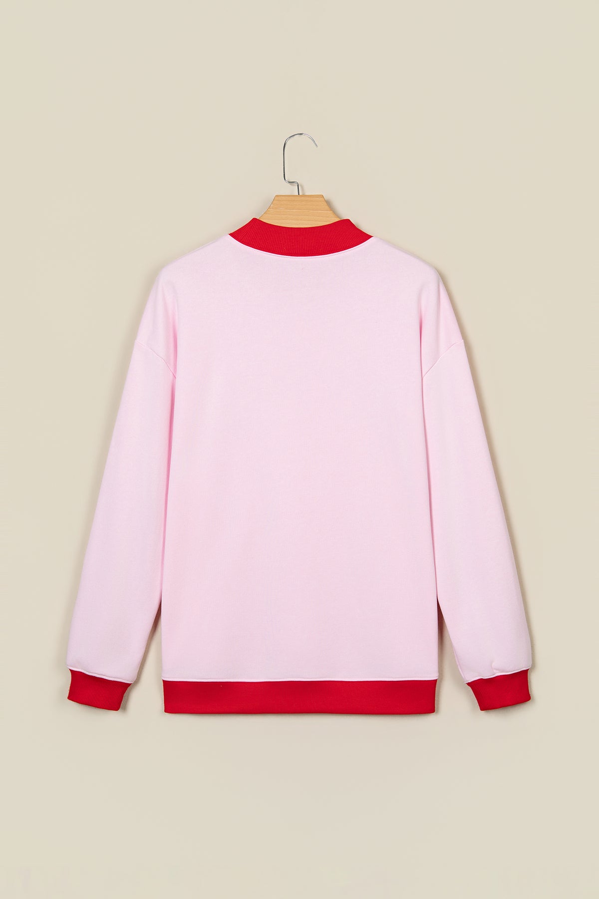 Polka Dot Letter Graphic Colorblock Sweatshirt