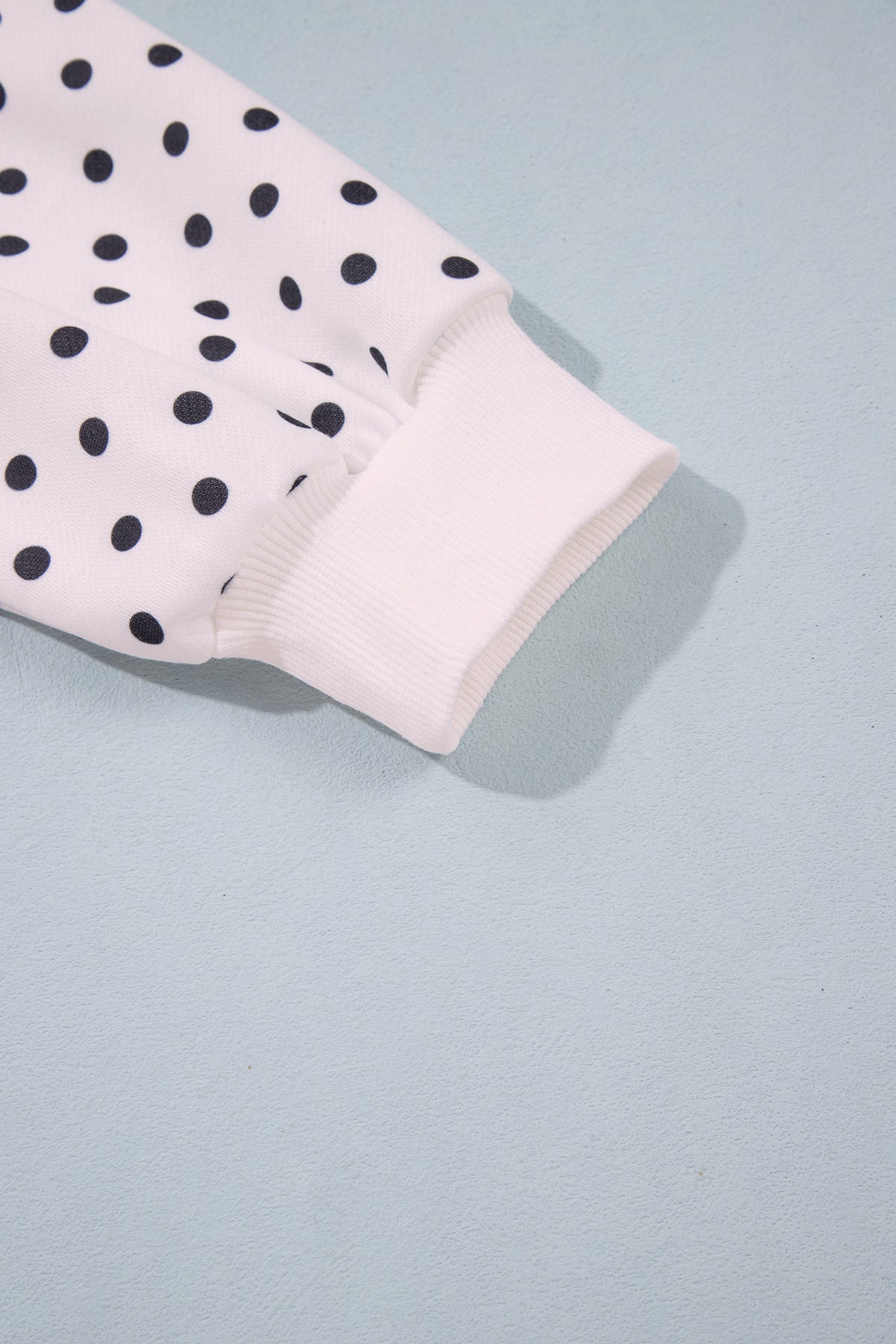 Casual Polka Dot Mock Neck Sweatshirt