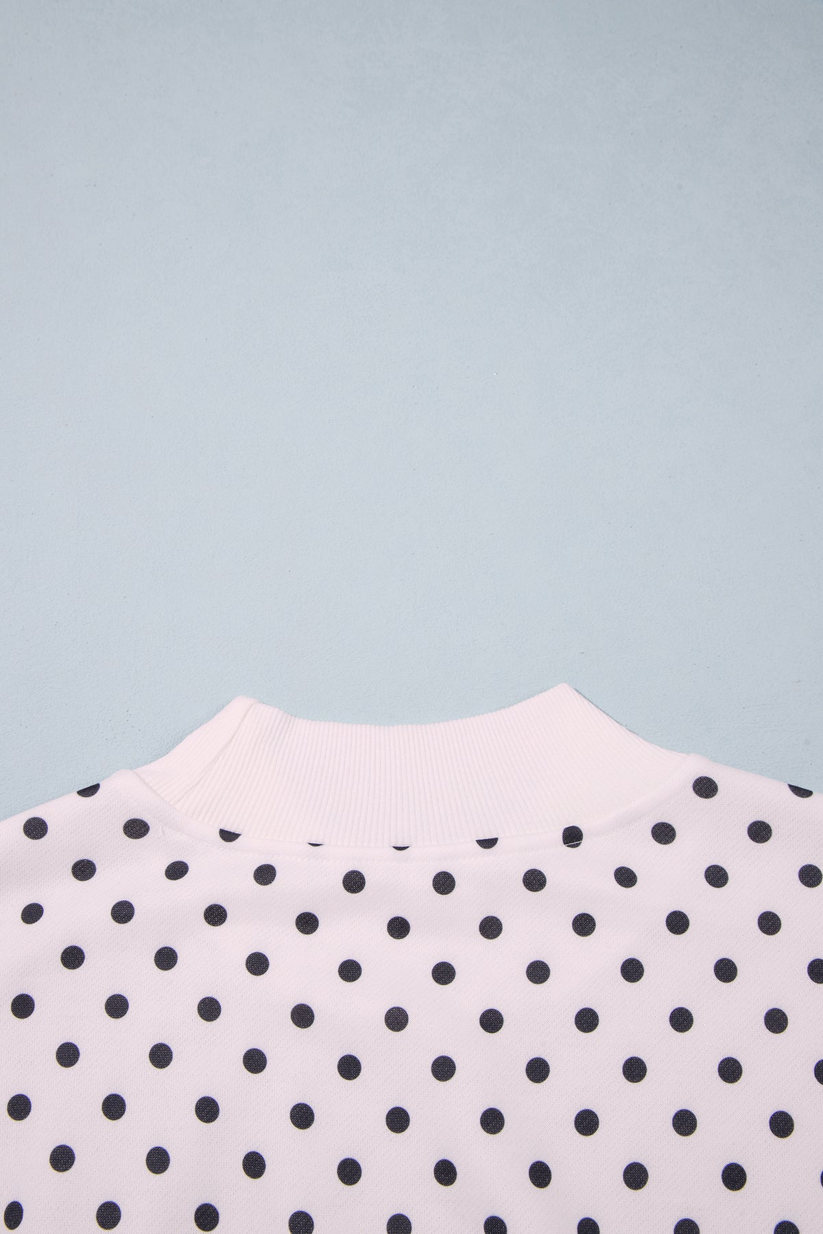 Casual Polka Dot Mock Neck Sweatshirt