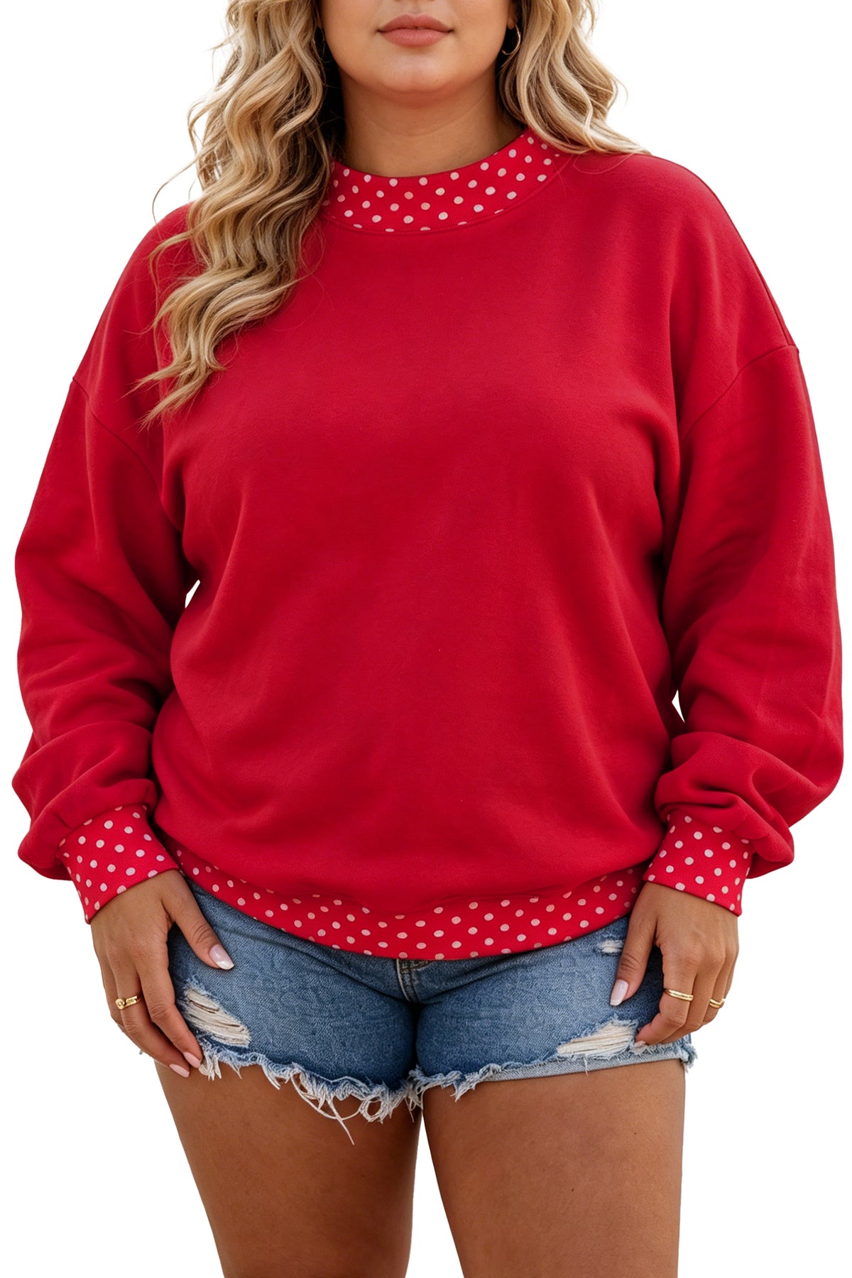 Polka Dot Accents Sweatshirt