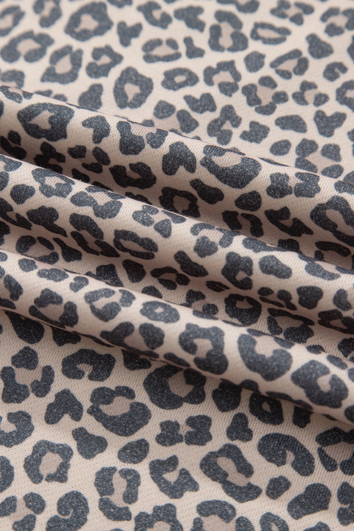 Multicolour Plus Size Leopard Print Ribbed Color Block Mock Neck Tunic Sweatshirt