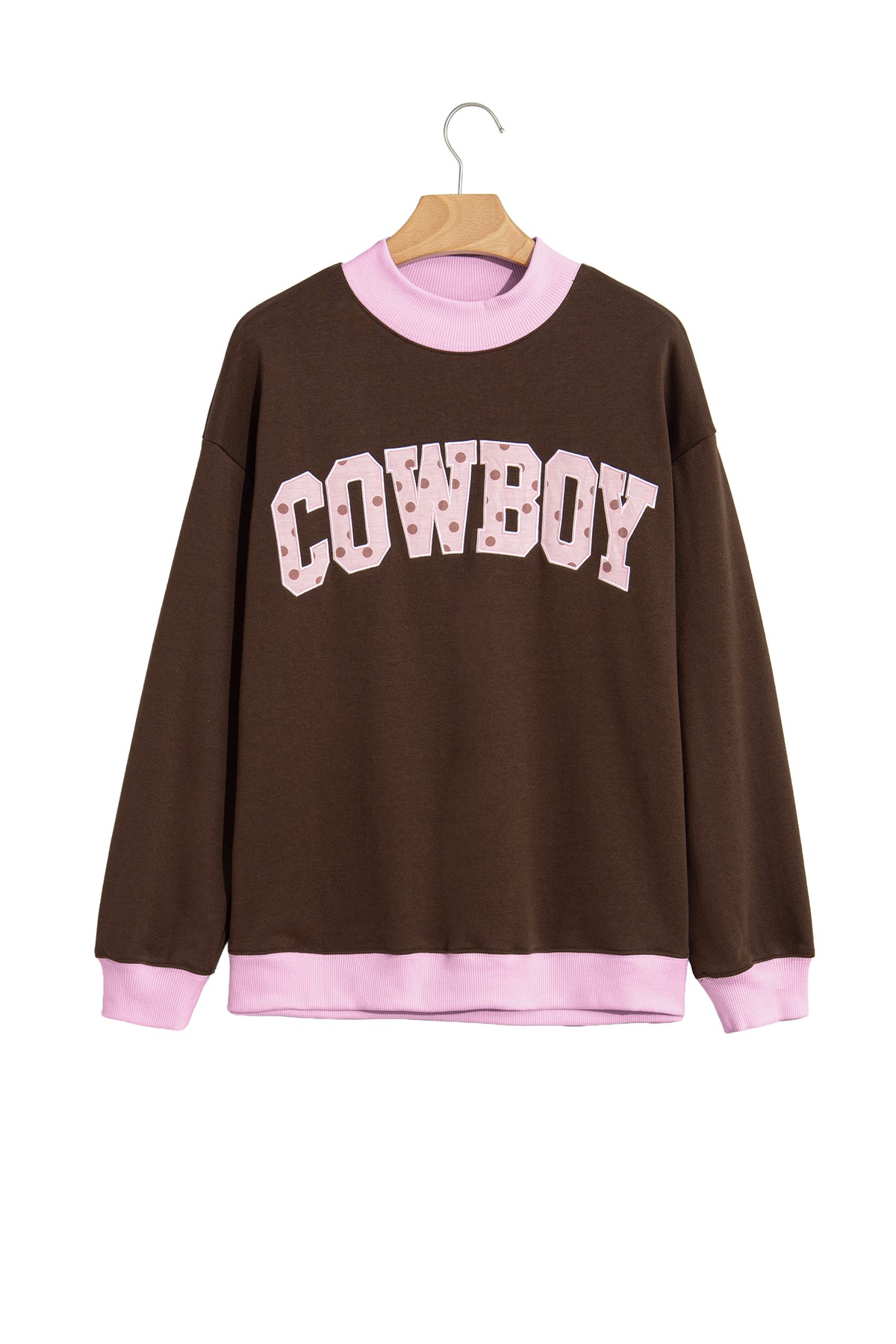 Polka Dot Letter Graphic Colorblock Sweatshirt