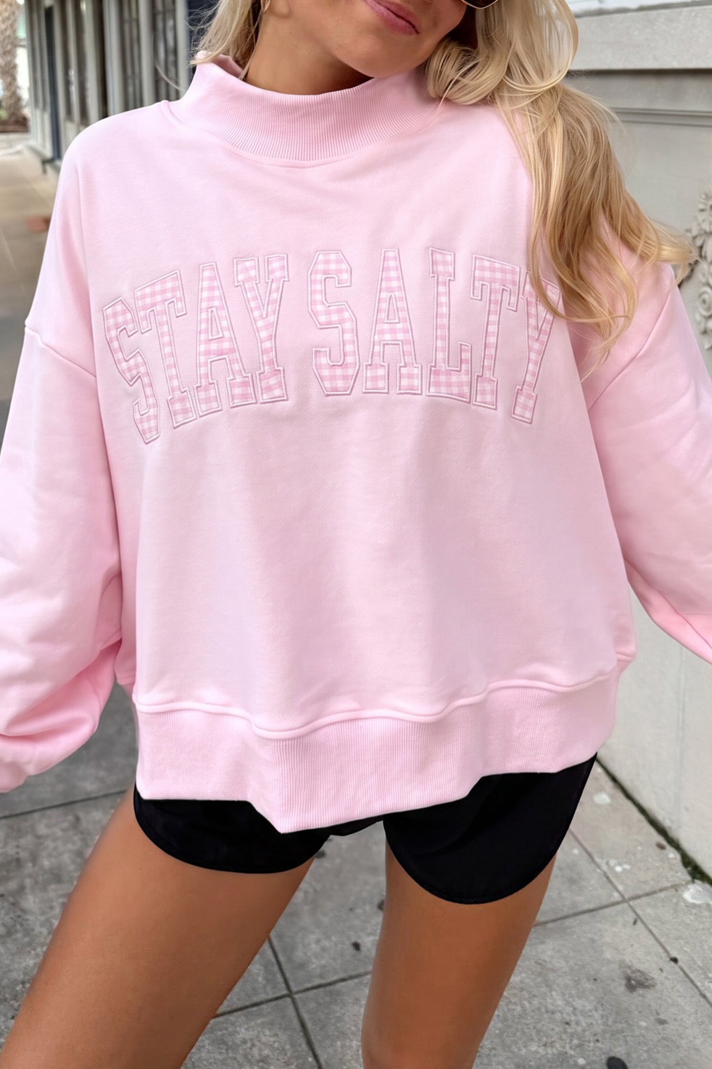 Chestnu COZY Embroidered Long Sleeve Sweatshirt
