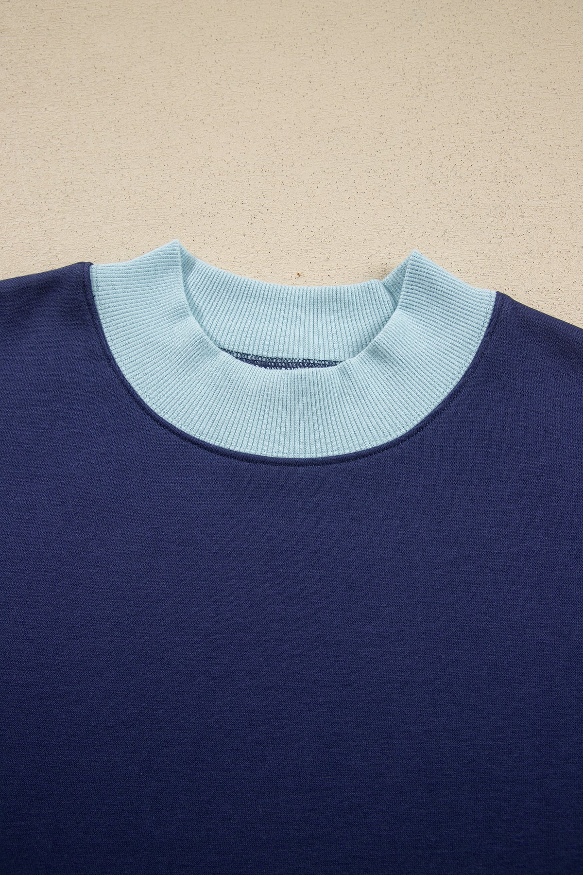 Colorblock Trim Crewneck Long Sleeve Pullover Sweatshirt