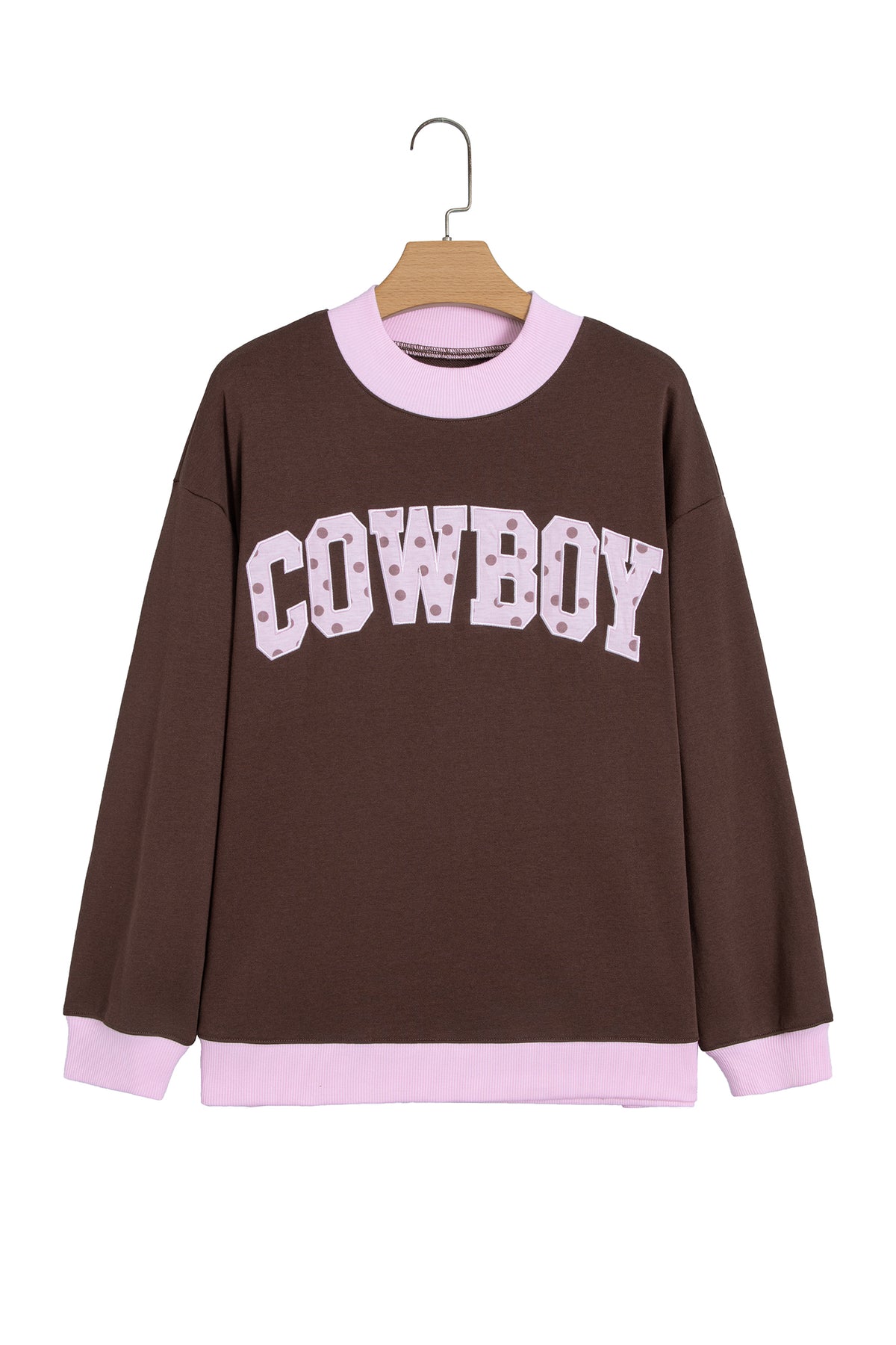 Polka Dot Letter Graphic Colorblock Sweatshirt