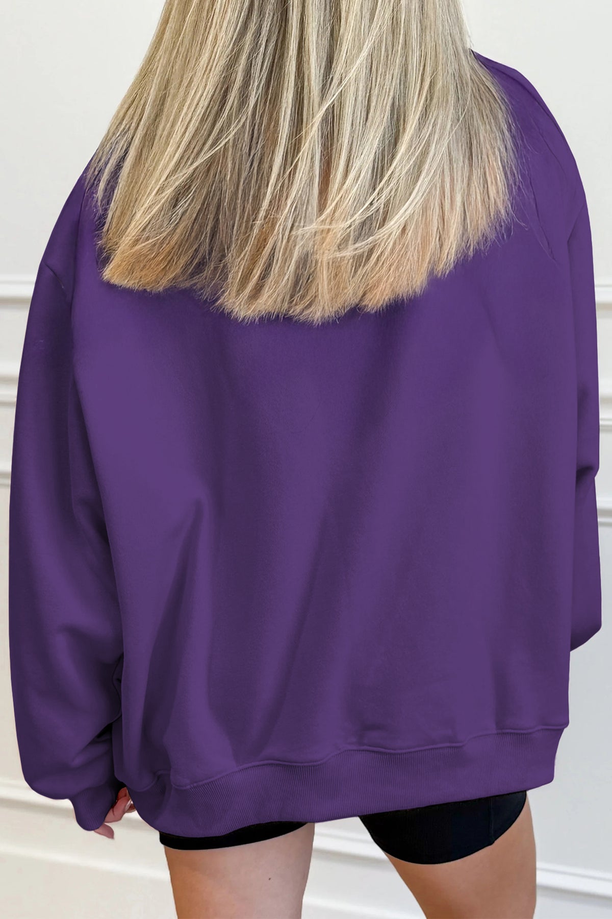 Solid Color Oversized Mock Neck Sweatshirt