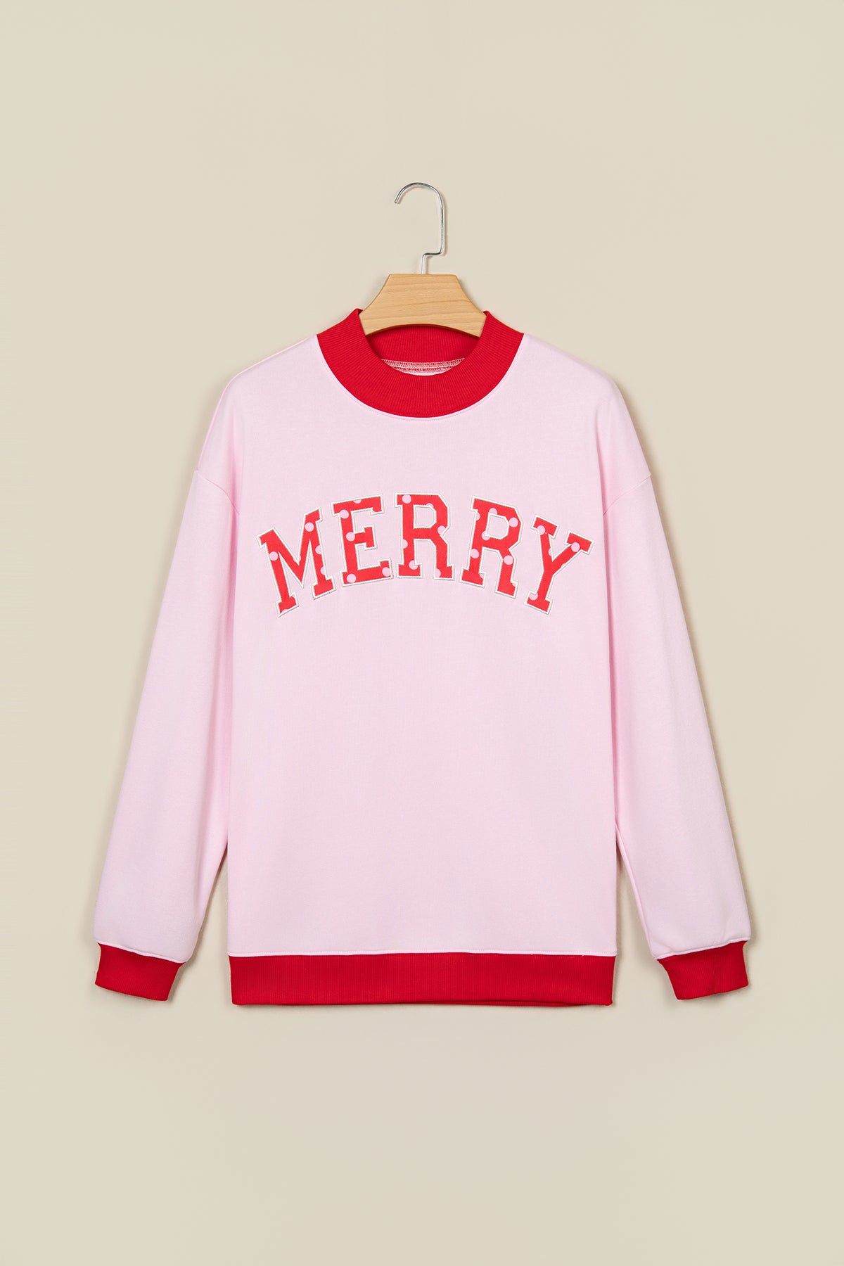 Polka Dot Letter Graphic Colorblock Sweatshirt